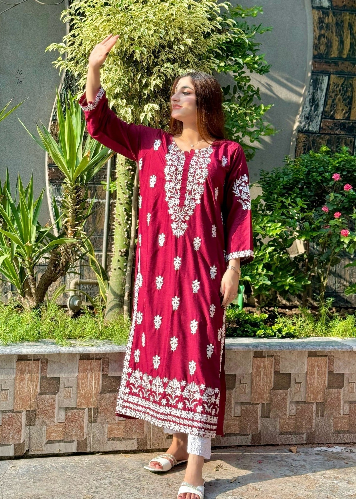 Chaudhary Arts Indian Kurti Maroon Women 1pcs