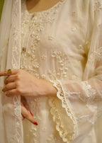 Four Season Boutique NIMRA Chiffon Creamwhite Women 3pcs