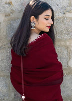 Amna Ismail MAROON SHEESHA SAREE Women 3pcs