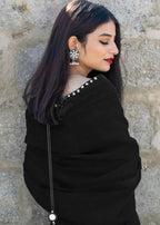 Amna Ismail BLACK SHEESHA SAREE Women 3pcs