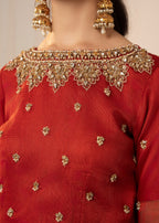 Zebaye Zardozi DF 24 tomato red(SB) Women 3pcs