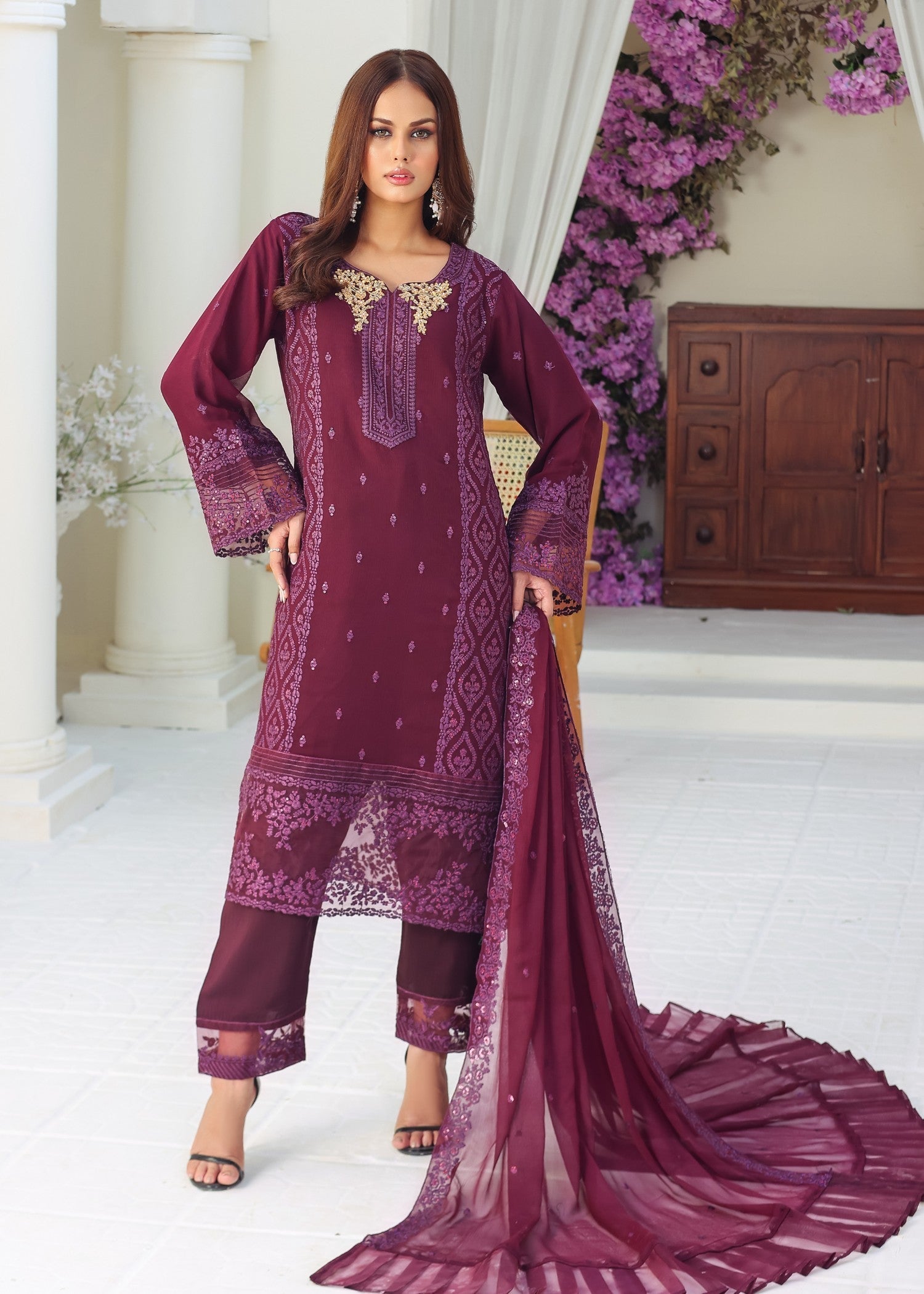 Polawn PD 23 404 DASTAAN FORMAL PRET CHIFFON COLLECTION Women 3pcs
