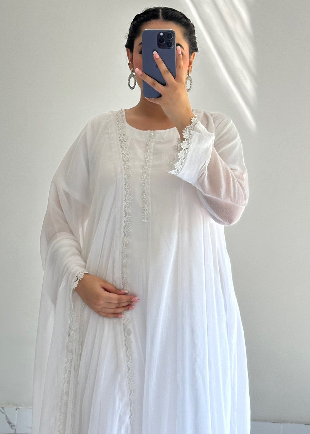 Ayesha B white frock Women 3pcs