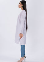 Edowlark Botanical Striped Embroidered Shirt Lilac Women 1pcs