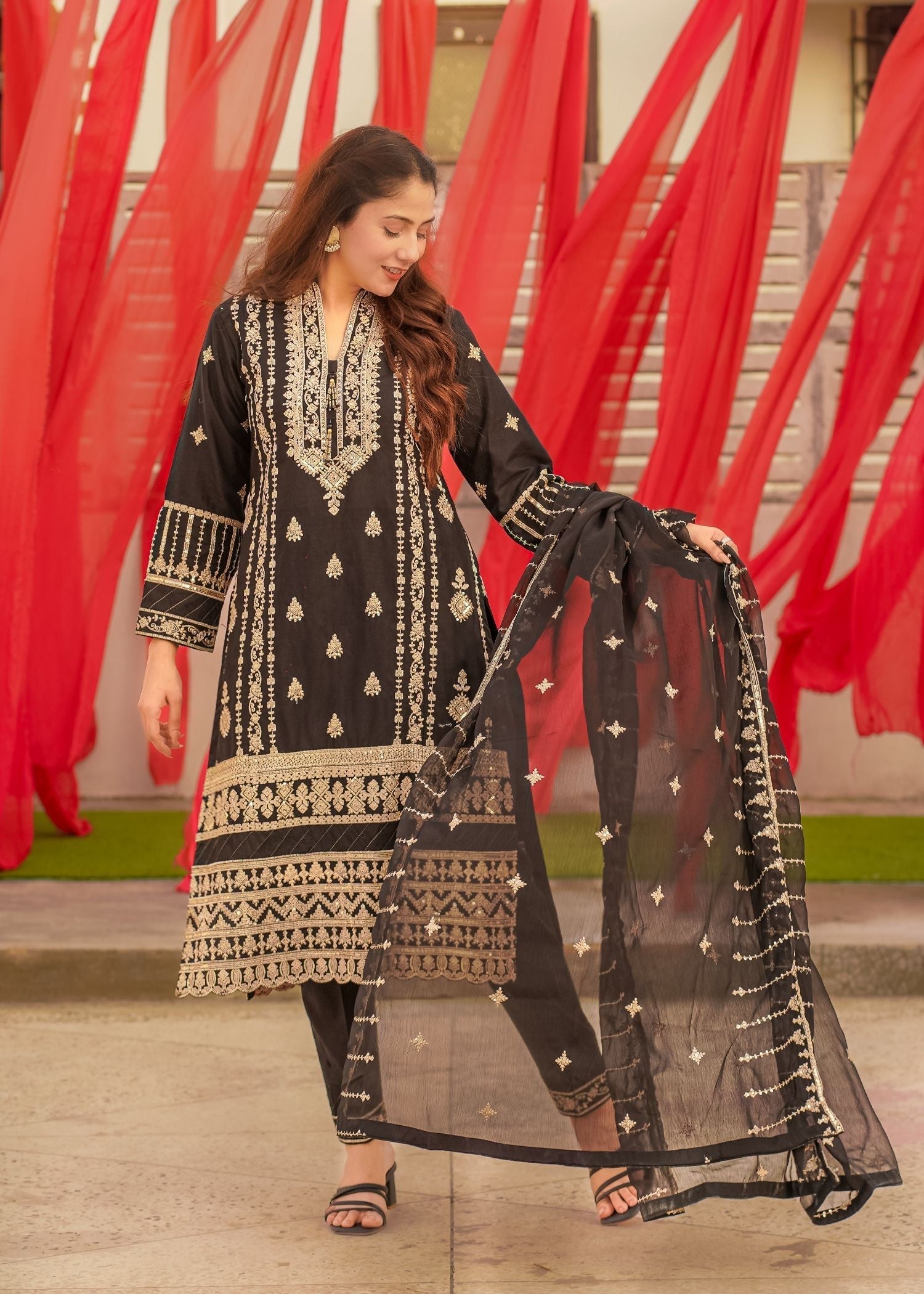 Al-Harir Apparel Royal Black Women 3pcs