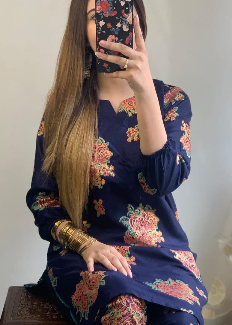 Chaudhary Arts Ayzel Navy blue Women 2pcs