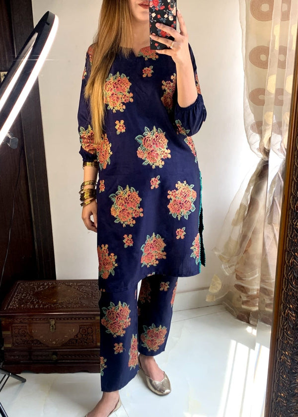 Chaudhary Arts Ayzel Navy blue Women 2pcs