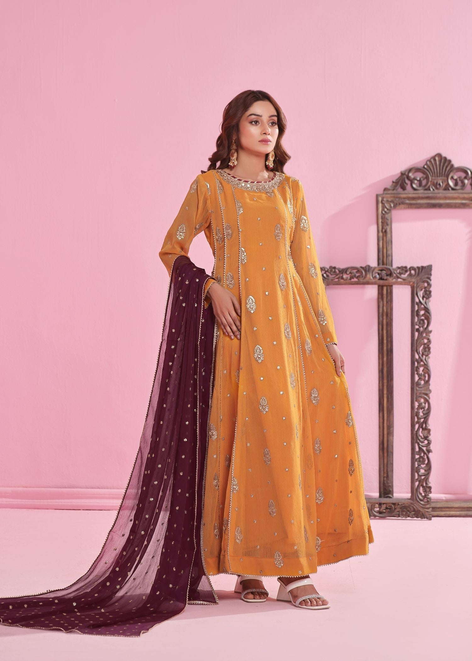 Ayesha Closet Gulnaar Mustard Women 3pcs