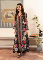 Stitch Vibes Black Flora Shirt Women 1pcs