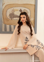 Stitch Vibes Ivory Co Ord set Women 2pcs