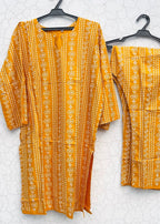 Chaudhary Arts Chunri ( yellow) Women 2pcs