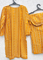 Chaudhary Arts Chunri ( yellow) Women 2pcs