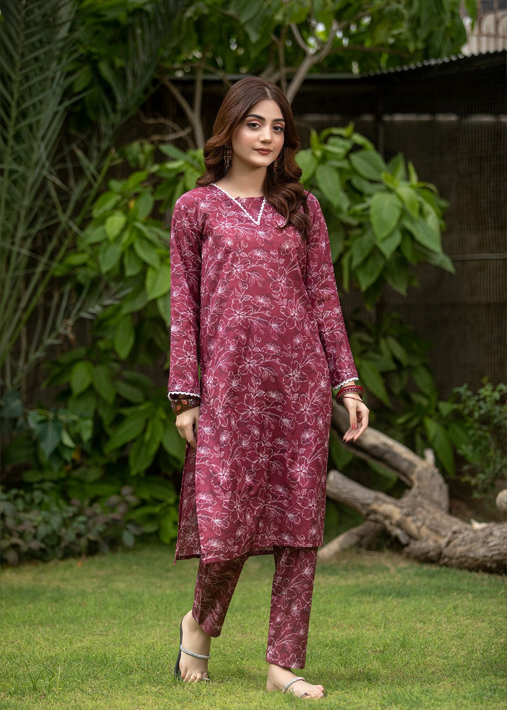 Aqs n Man Matching Separates Lawn Suit | AM 001 Women 2pcs