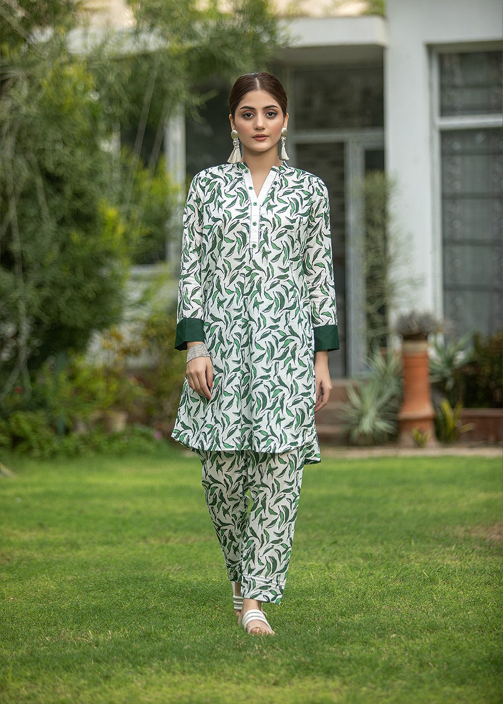 Aqs n Man Matching Separates Lawn Suit | AM 008 Women 2pcs