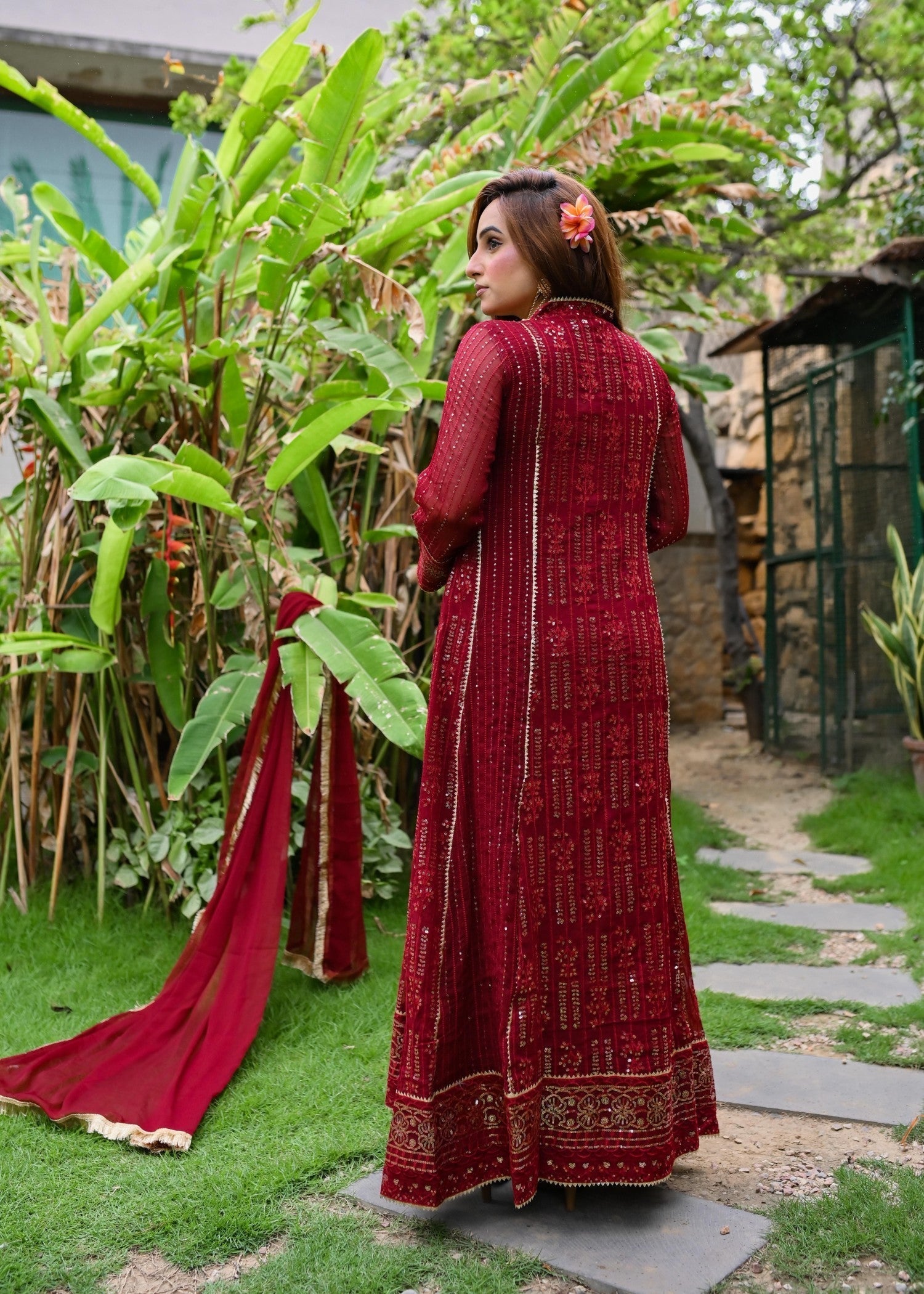 Mona Embroidery CEDAR MEHROON Women 3pcs