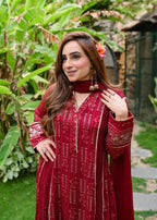 Mona Embroidery CEDAR MEHROON Women 3pcs