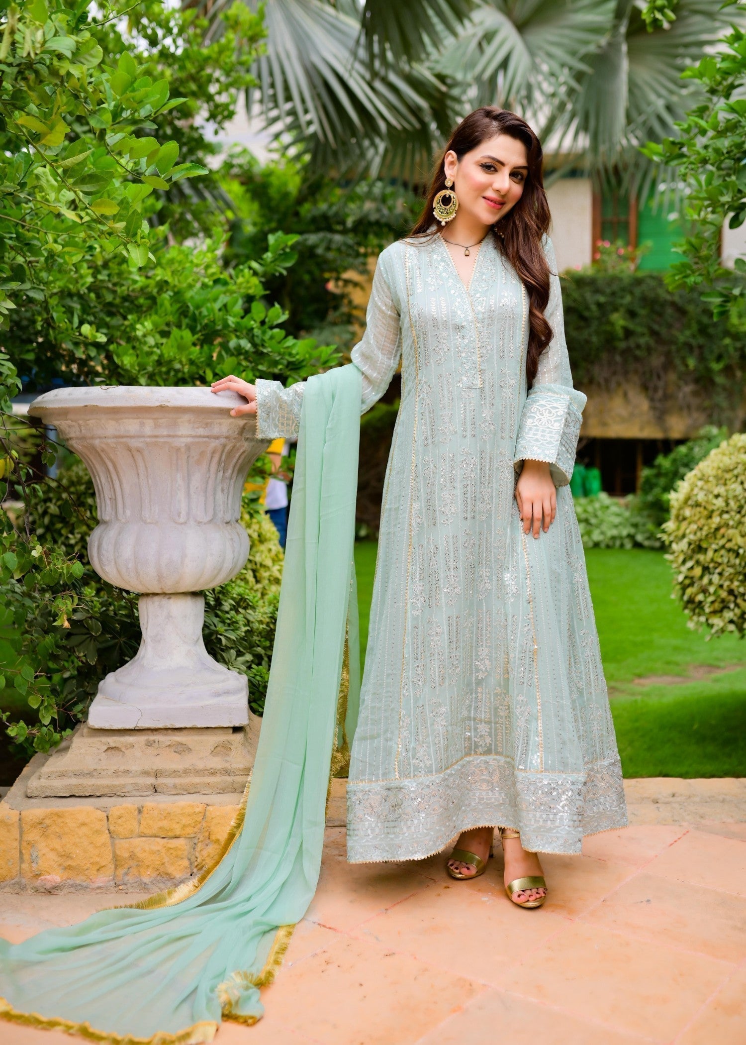 Mona Embroidery CEDAR MINT GREEN Women 3pcs
