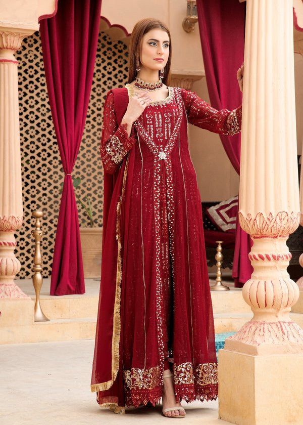 Mona Embroidery ENCHANTE MEHROON Women 3pcs