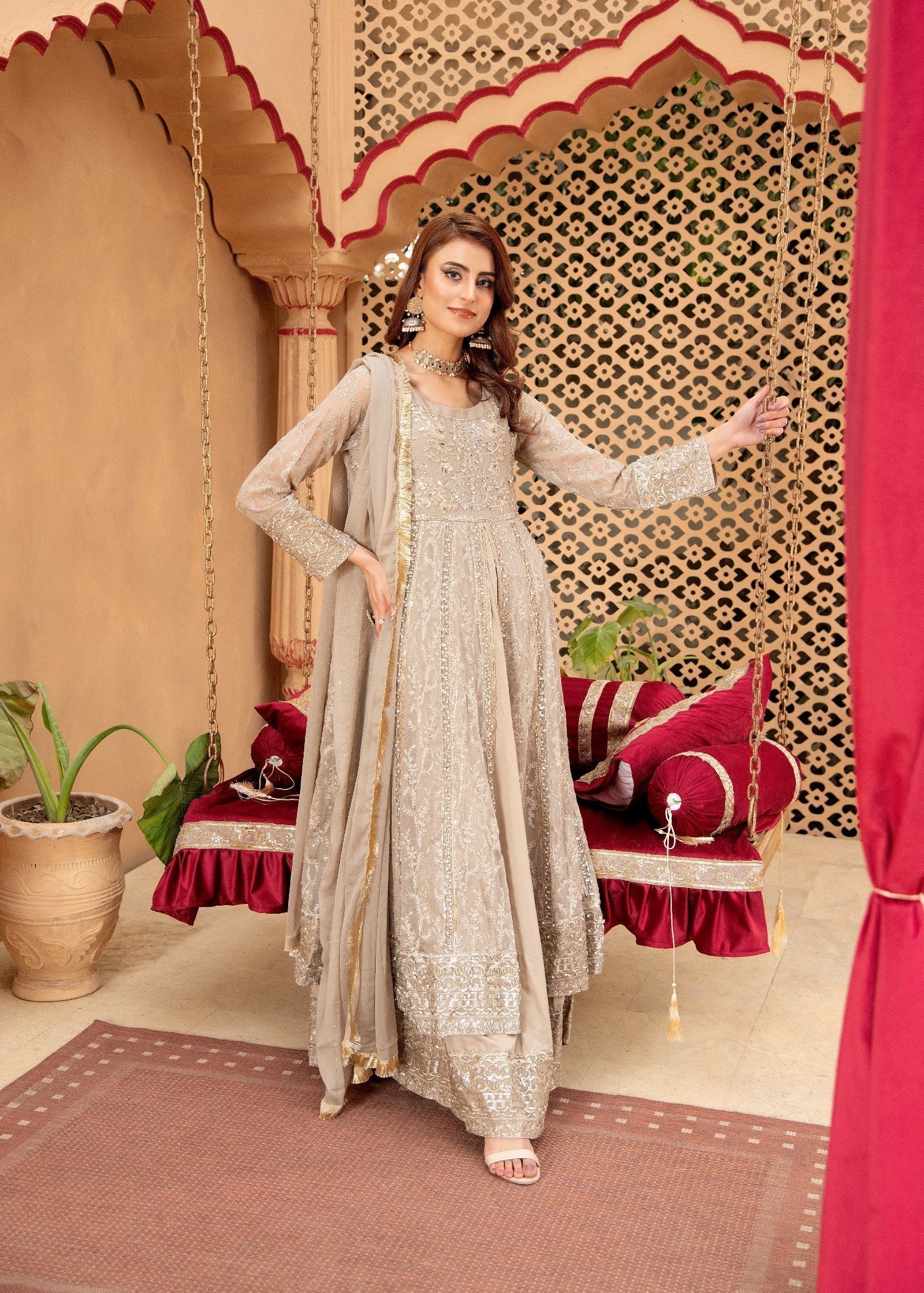 Mona Embroidery SERENE LIGHT BROWN Women 3pcs