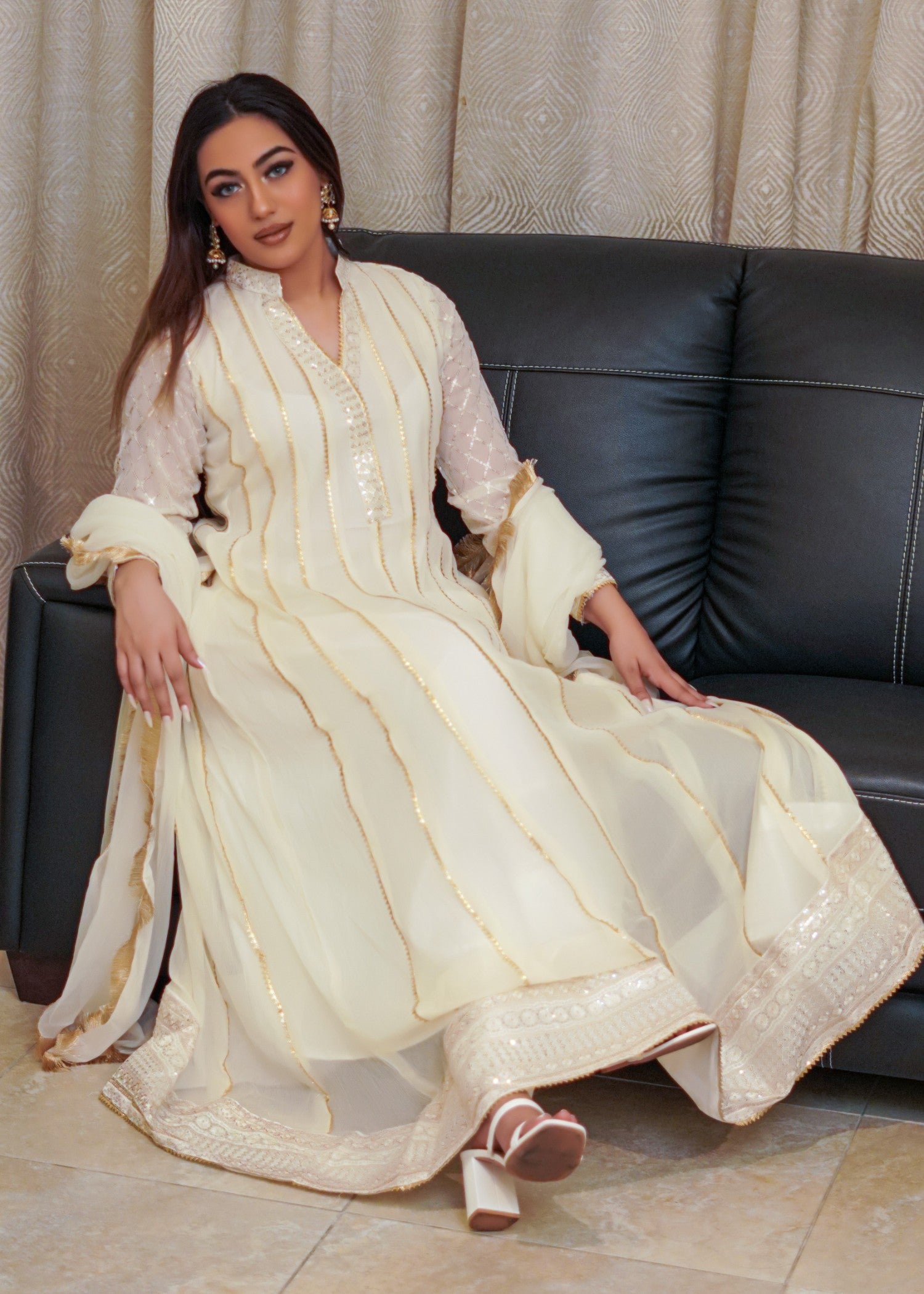 Mona Embroidery EMBELLISH AZURE OFF WHITE Women 3pcs