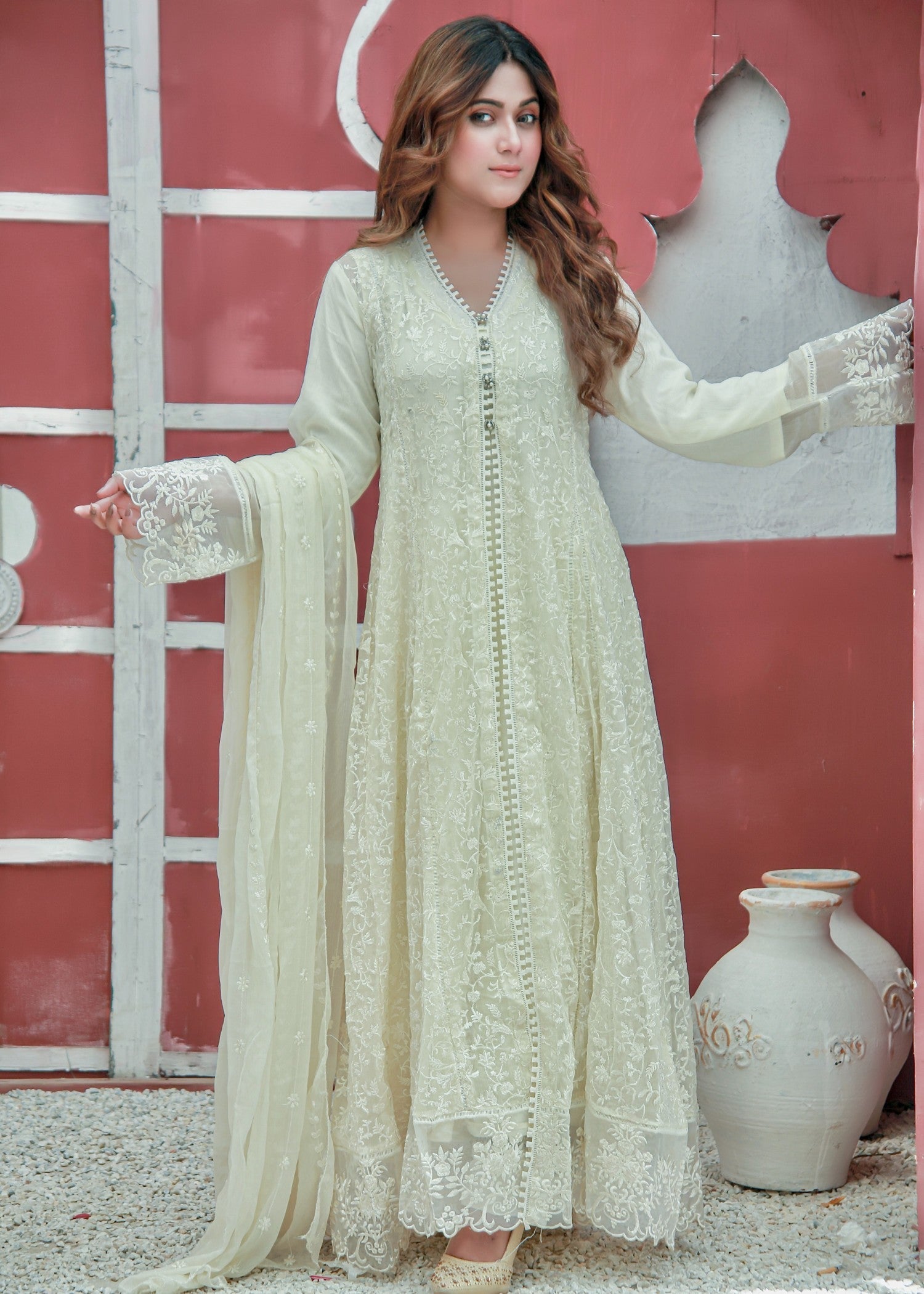 Mona Embroidery ELEGANCE OFF WHITE Women 4pcs