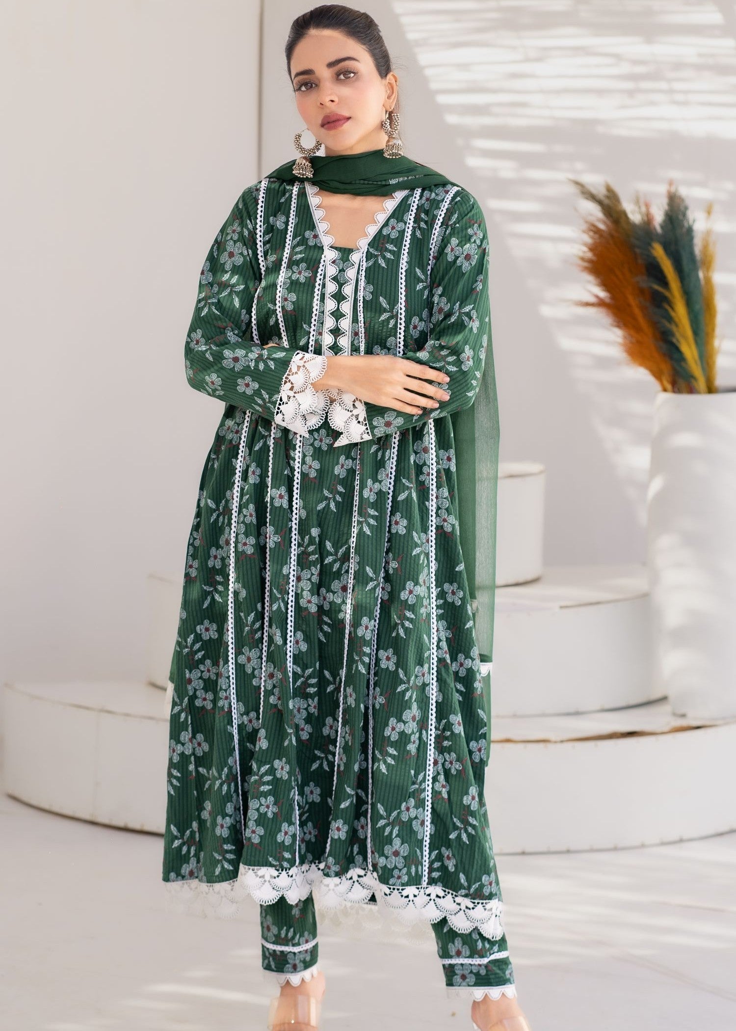 Al-Harir Apparel Kaavish Green Women 3pcs