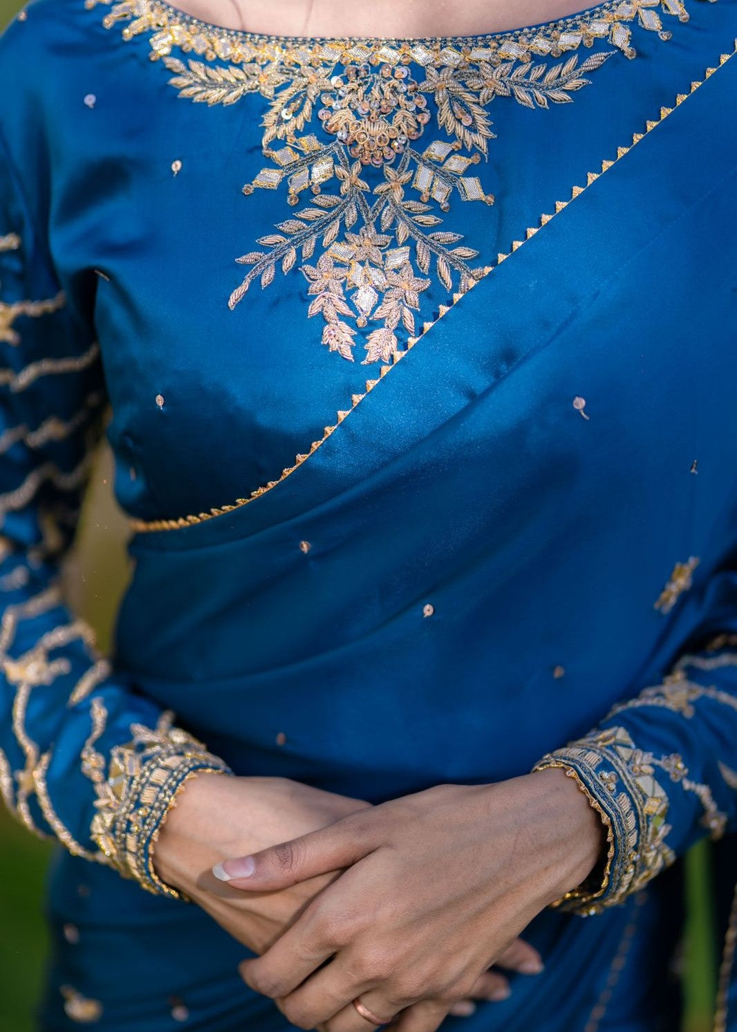 Amna Ismail GOTTA WORK SILK SAREE Women 3pcs