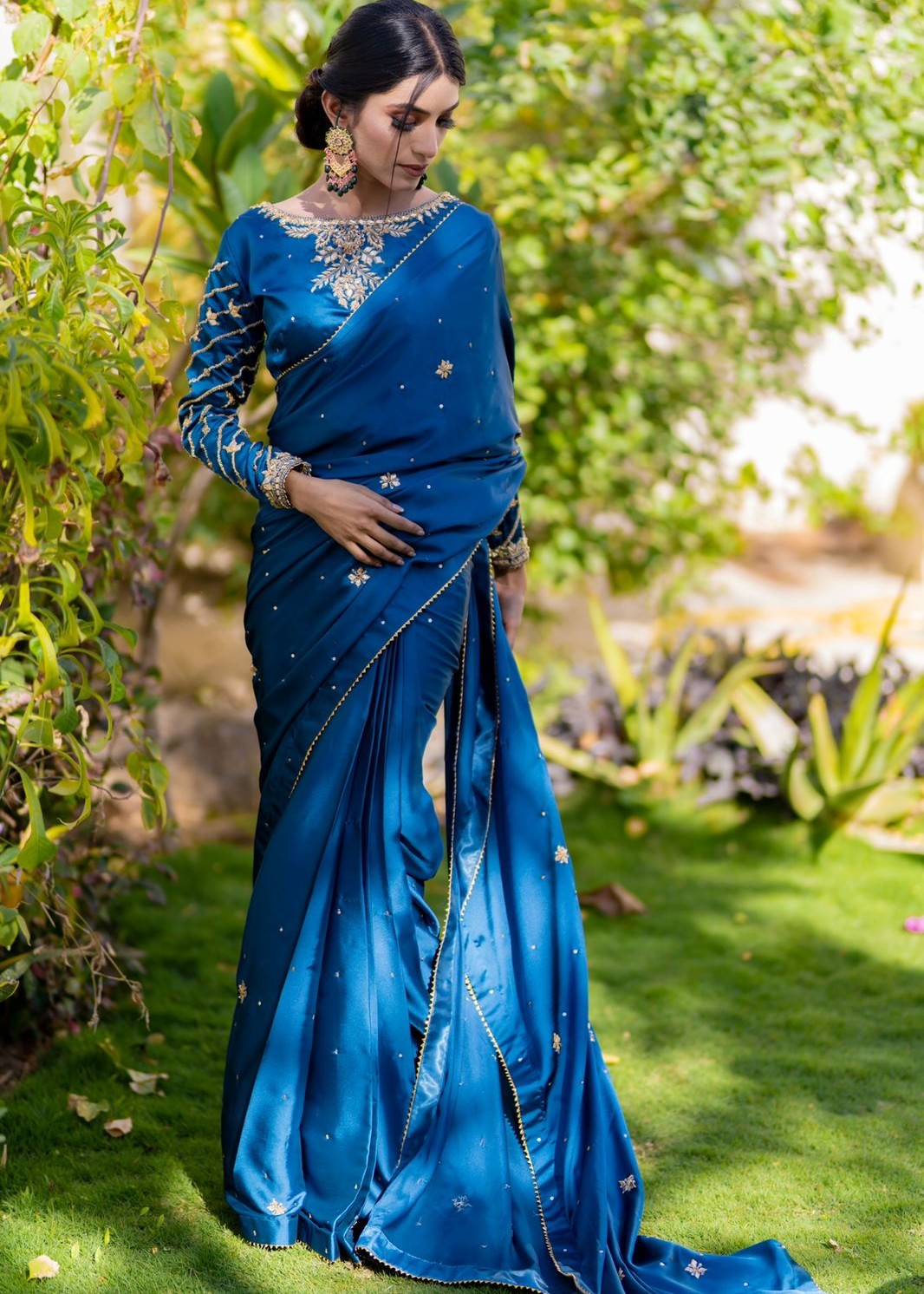 Amna Ismail GOTTA WORK SILK SAREE Women 3pcs