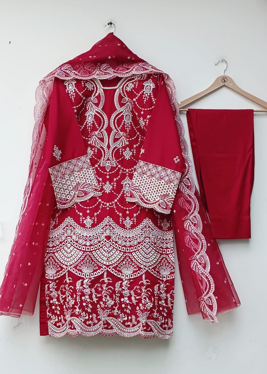 Lubana Store Nosha Maroon Women 3pcs