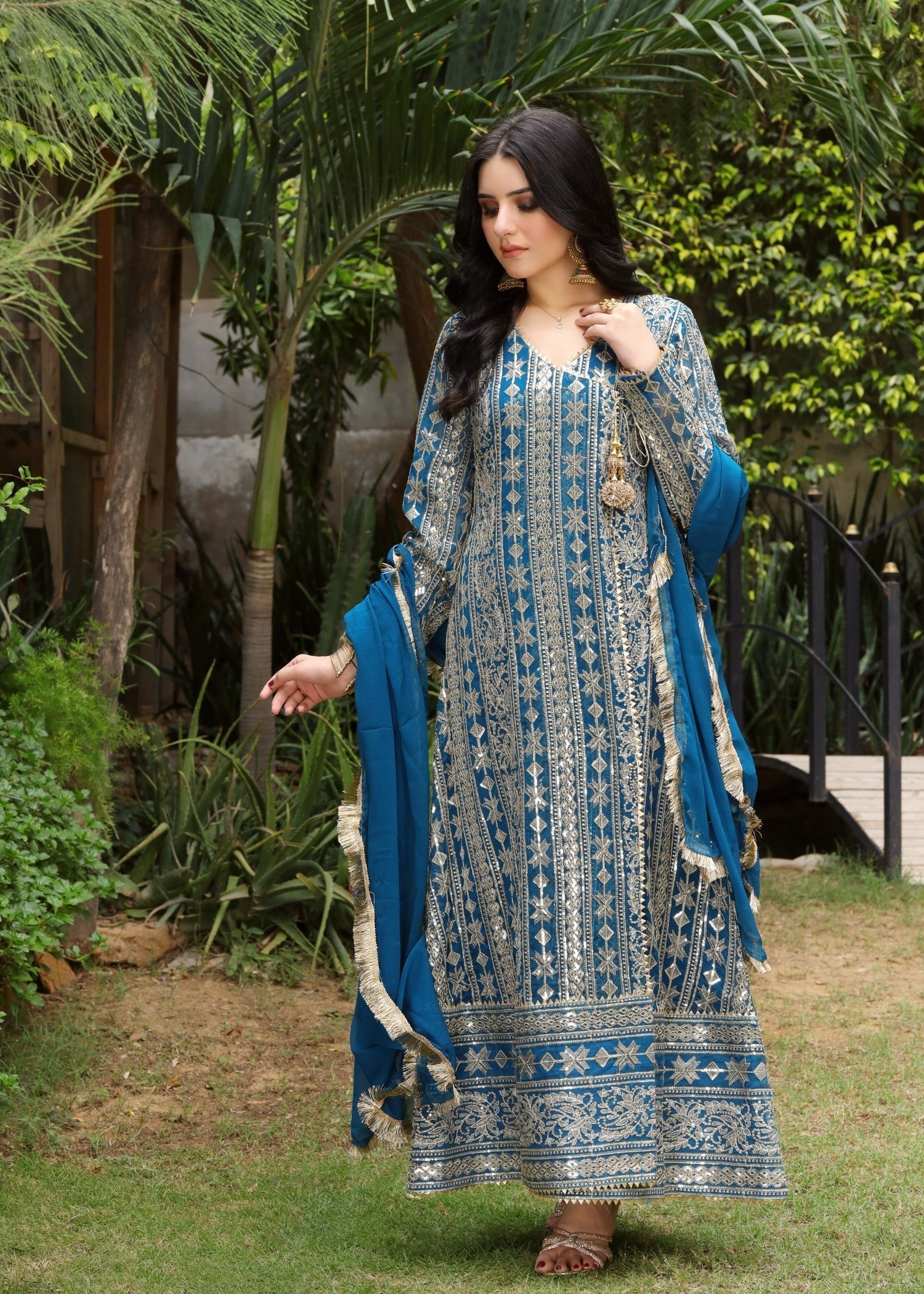 Mona Embroidery DIVINE ZINC BLUE Women 3pcs