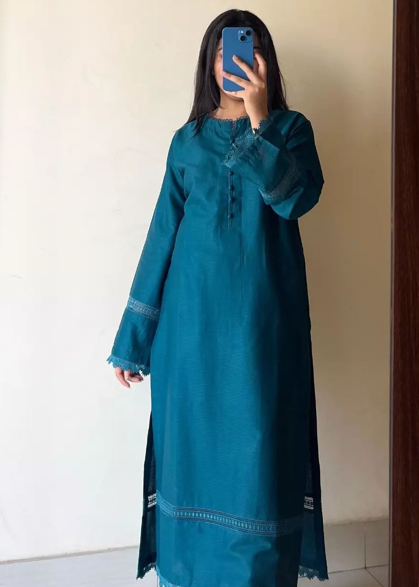 Ayesha B teal cambric Women 3pcs