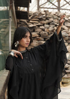 Edowlark Beaded Cape Dress With Designer Details Black Women 3pcs