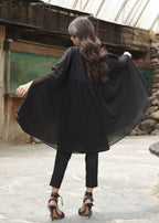 Edowlark Beaded Cape Dress With Designer Details Black Women 3pcs