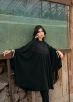 Edowlark Beaded Cape Dress With Designer Details Black Women 3pcs
