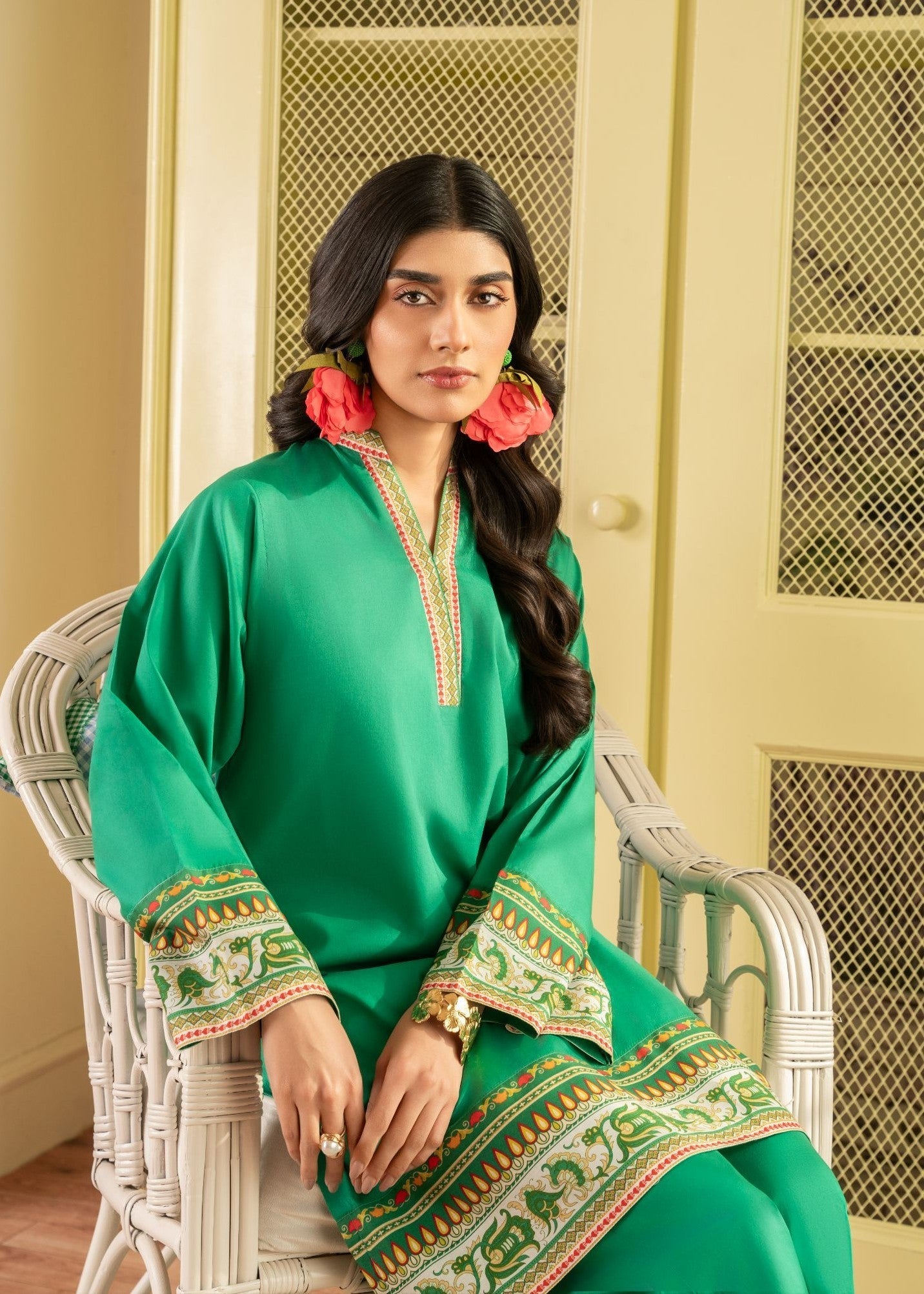Meem Designs GREEN PRINTED Women 2pcs