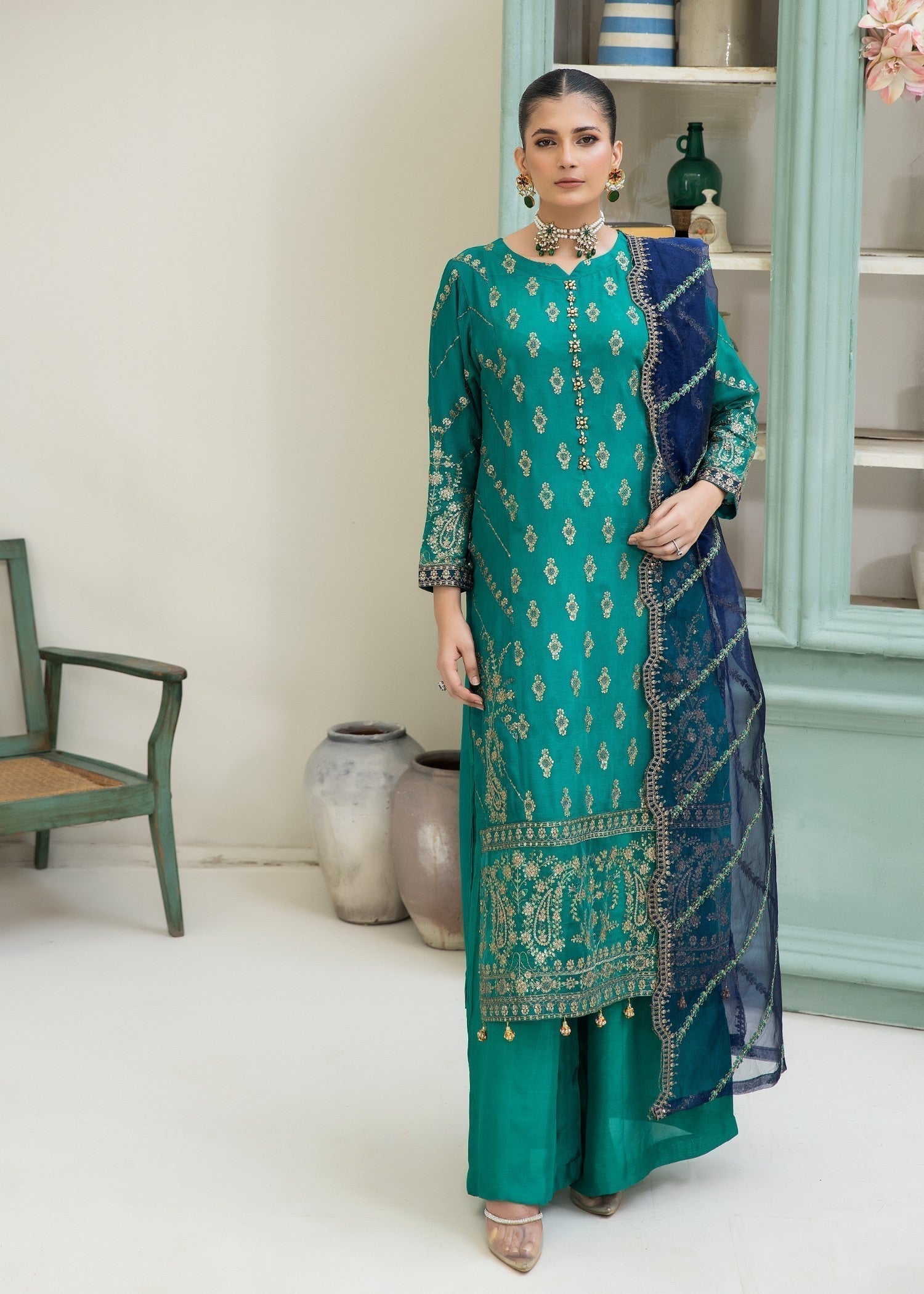 Pehnawa By Bin Akram’s Oceanic Aura Chiffon Women 3pcs