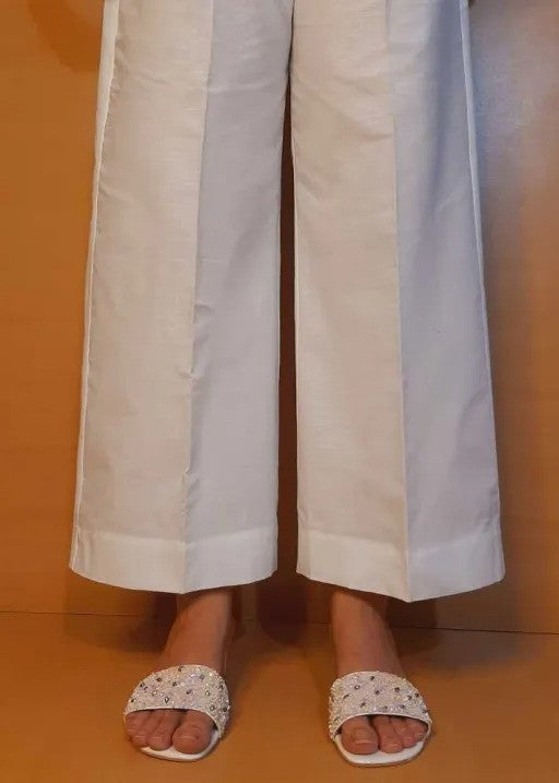 Zardi White cotton palazzo ZT209 Women 1pcs