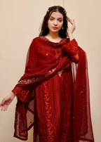 Four Season Boutique Rubby Sequnece Chiffon MAROON Women 3pcs