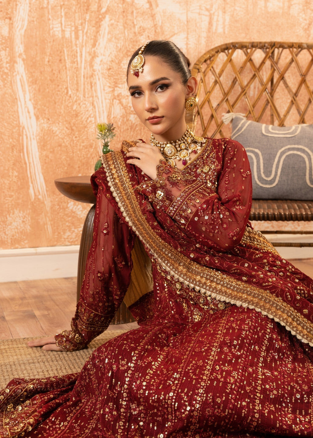 Malhaar Raabt 24 AL 3864 Maroon Women 3pcs