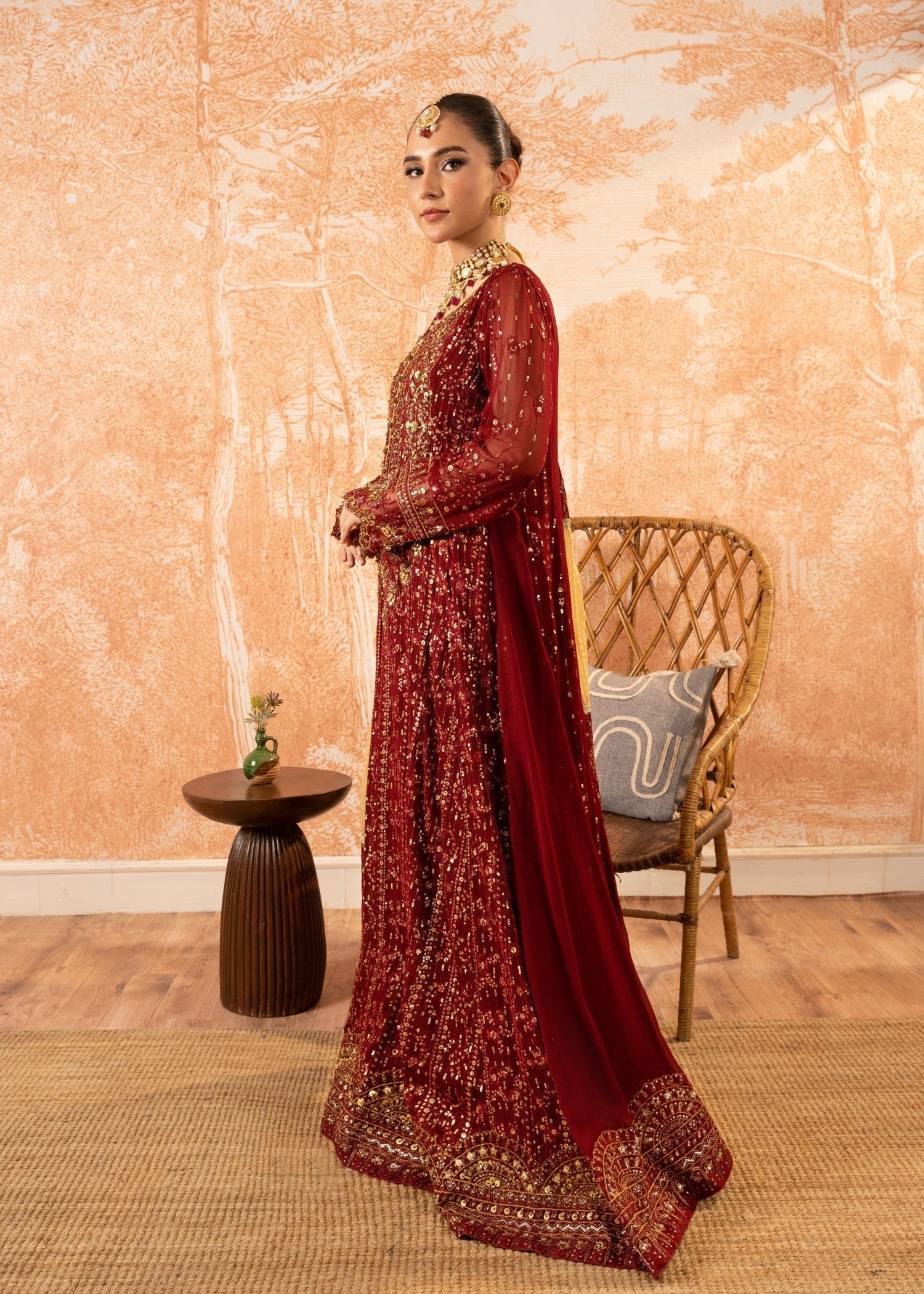 Malhaar Raabt 24 AL 3864 Maroon Women 3pcs