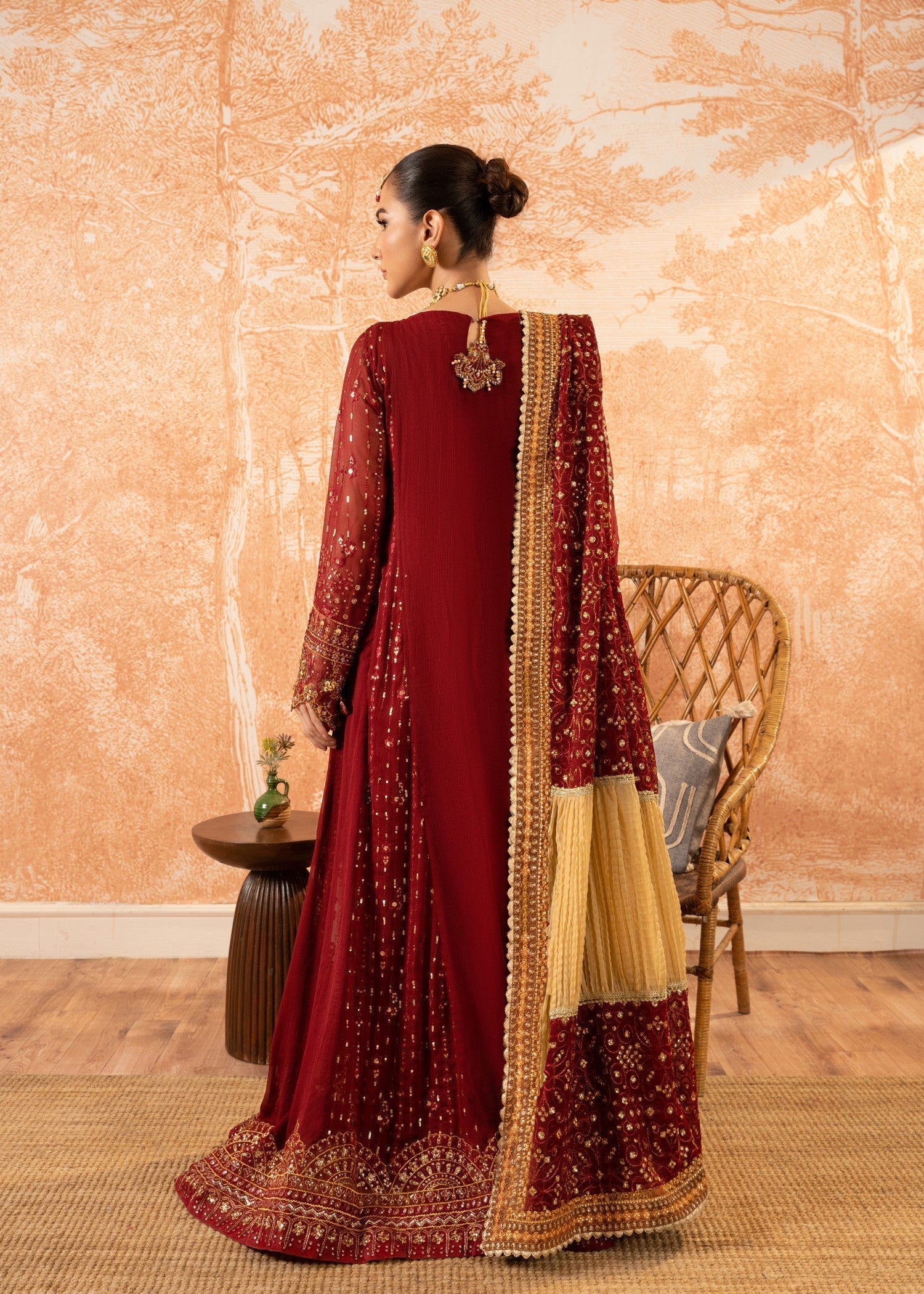 Malhaar Raabt 24 AL 3864 Maroon Women 3pcs