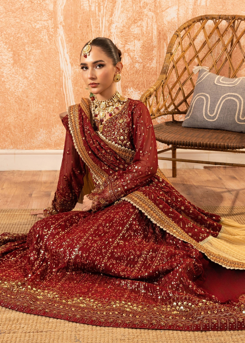 Malhaar Raabt 24 AL 3864 Maroon Women 3pcs