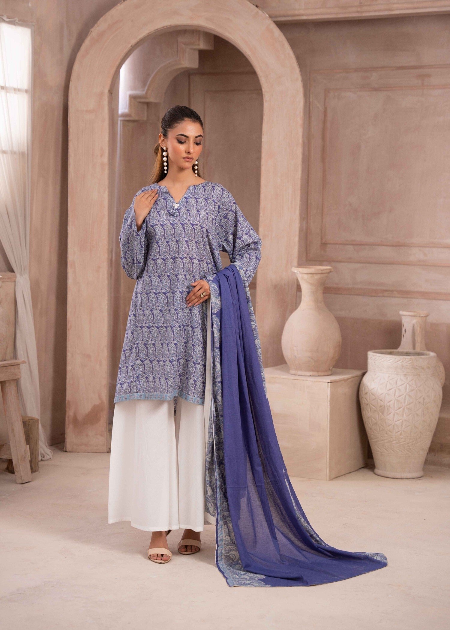 AYLA STUDIO Printed essential Suit KH 003 Paisley Passion Women 3pcs