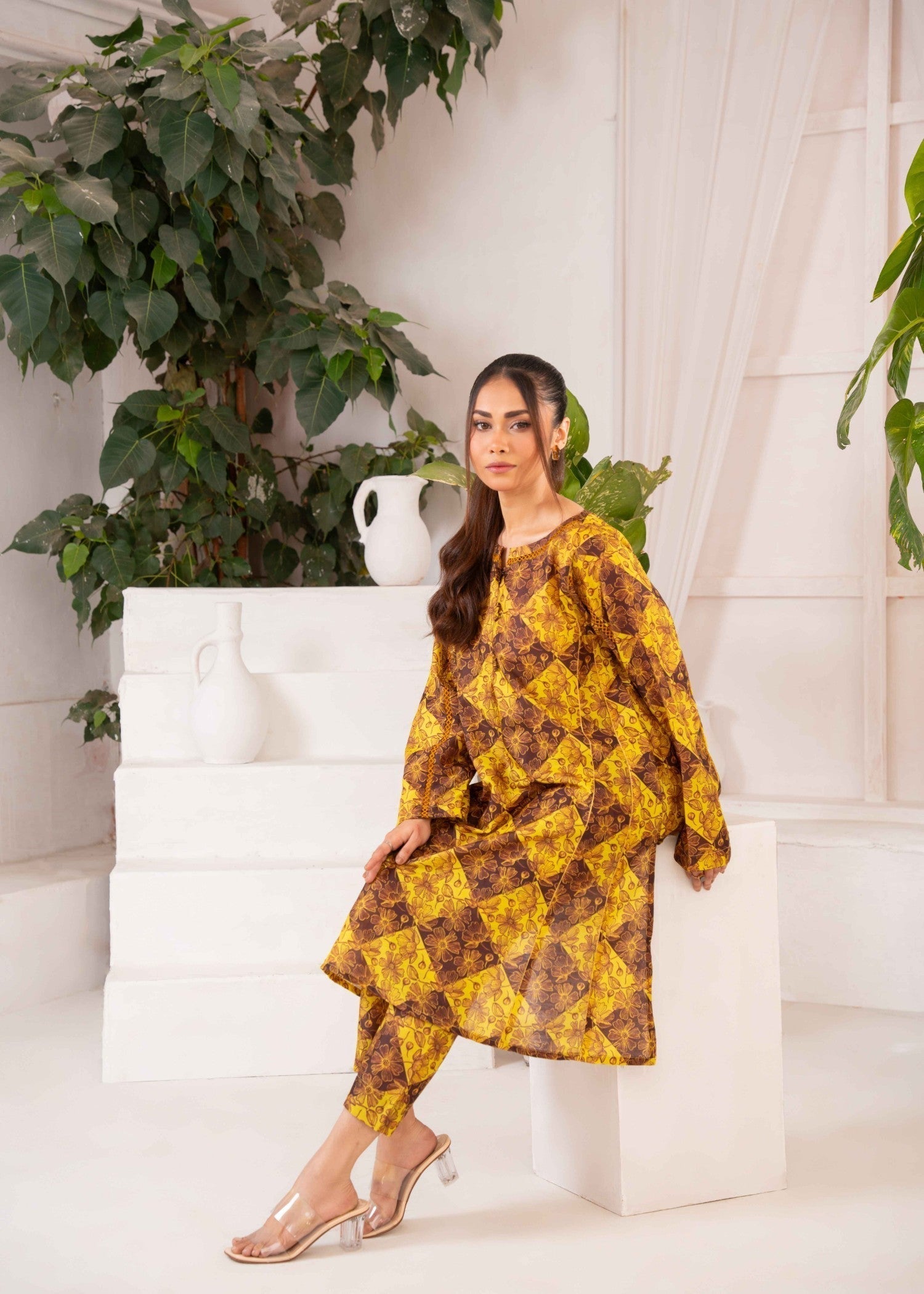 AYLA STUDIO Printed essetial Co ord set SLW 019 Vintage Flora Women 2pcs
