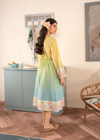Meem Designs YELLOW AND BLUE FROCK Women 1pcs