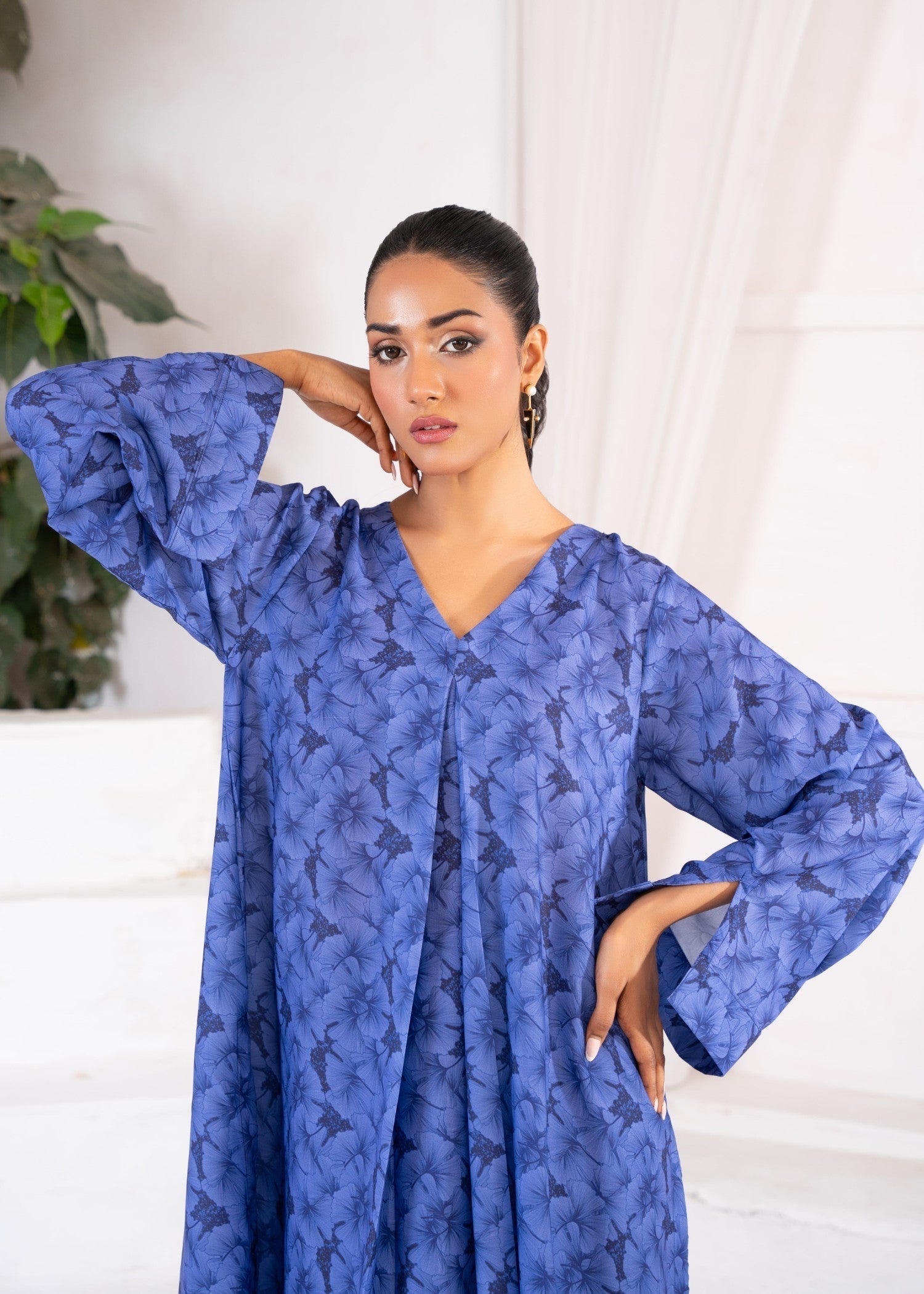 AYLA STUDIO Printed essential Co ord set G 003 Midnight Lilies Women 2pcs