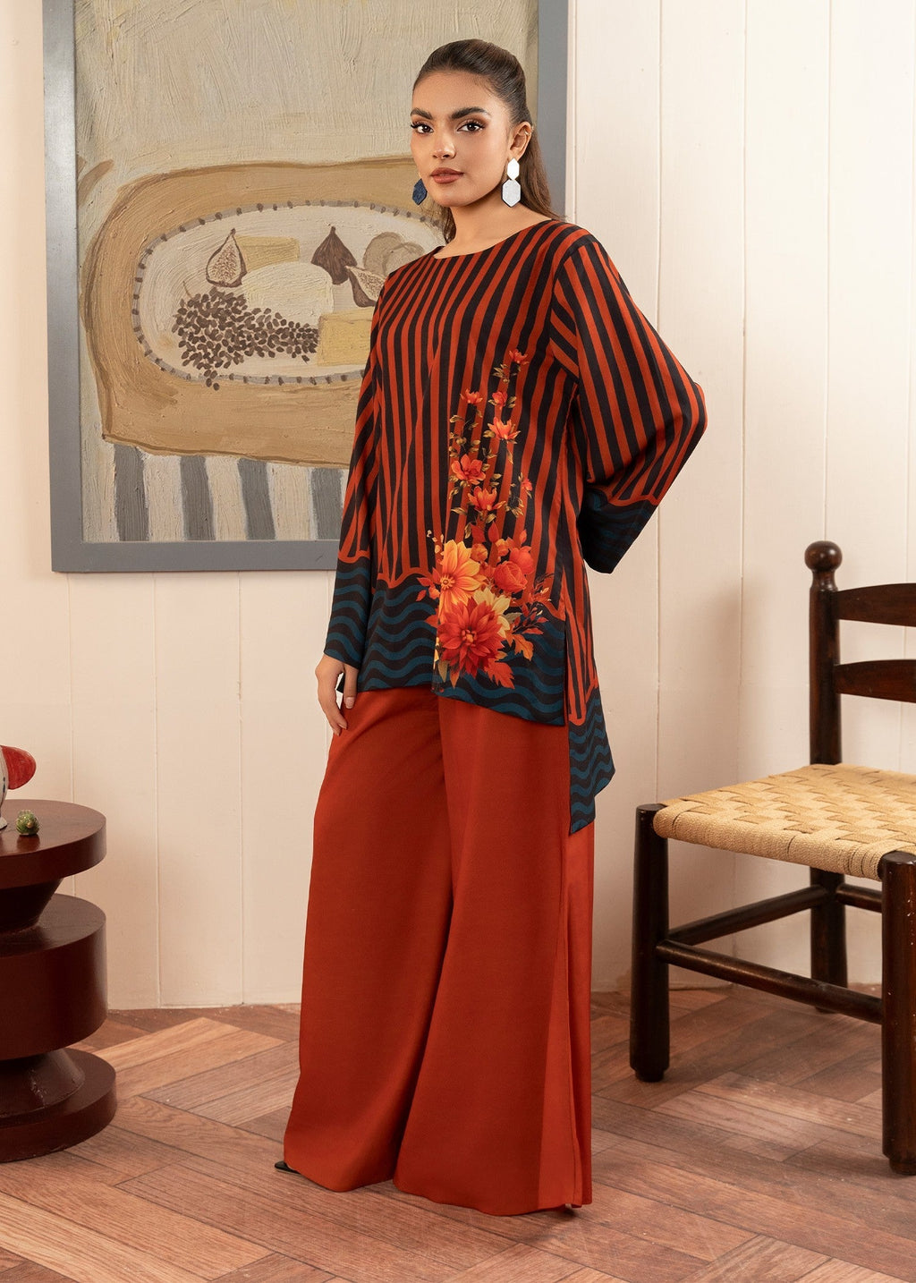 Stitch Vibes Rust Co Ord Set Women 2pcs