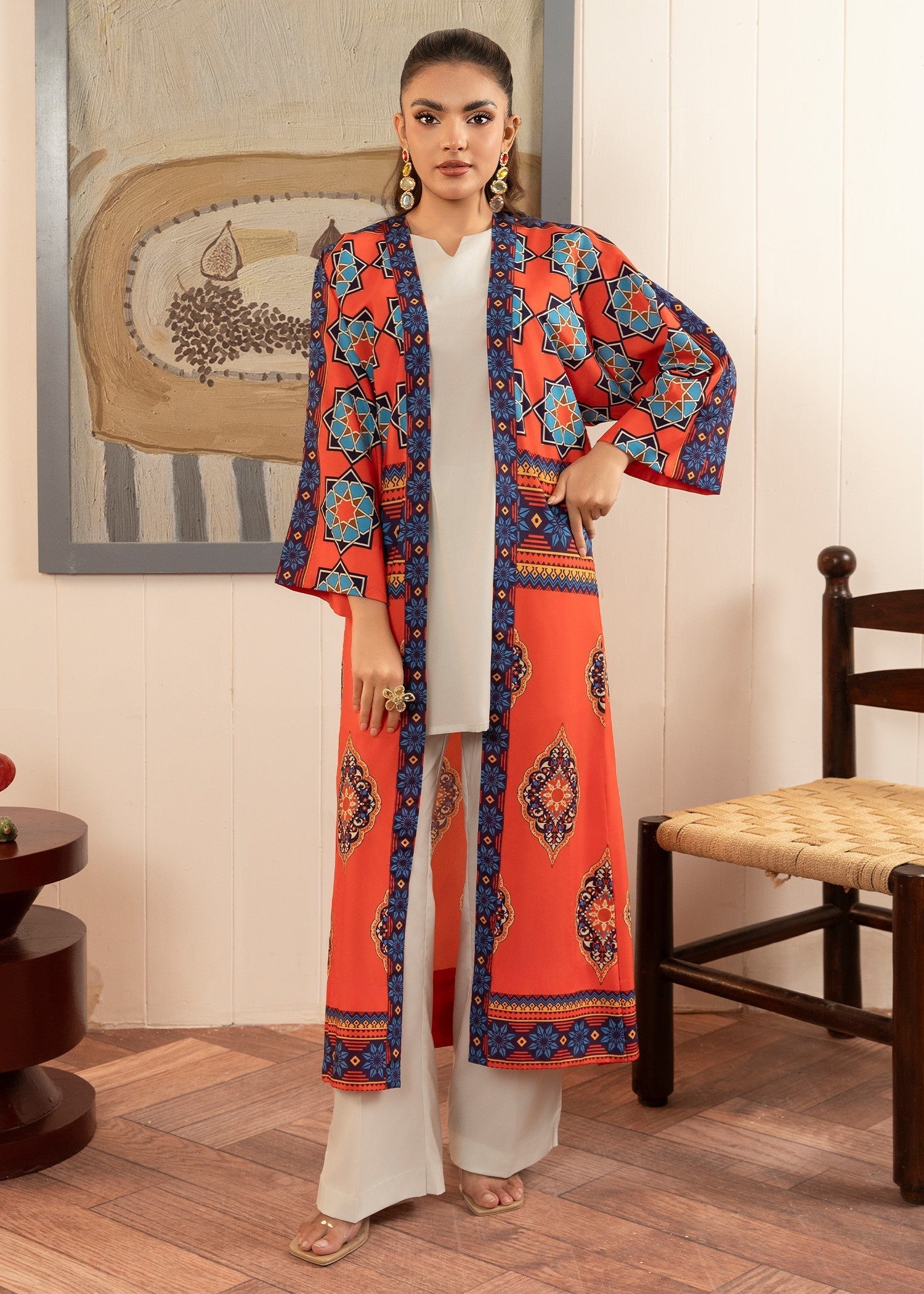 Stitch Vibes Off White Under Shirt & Trouser Women 2pcs