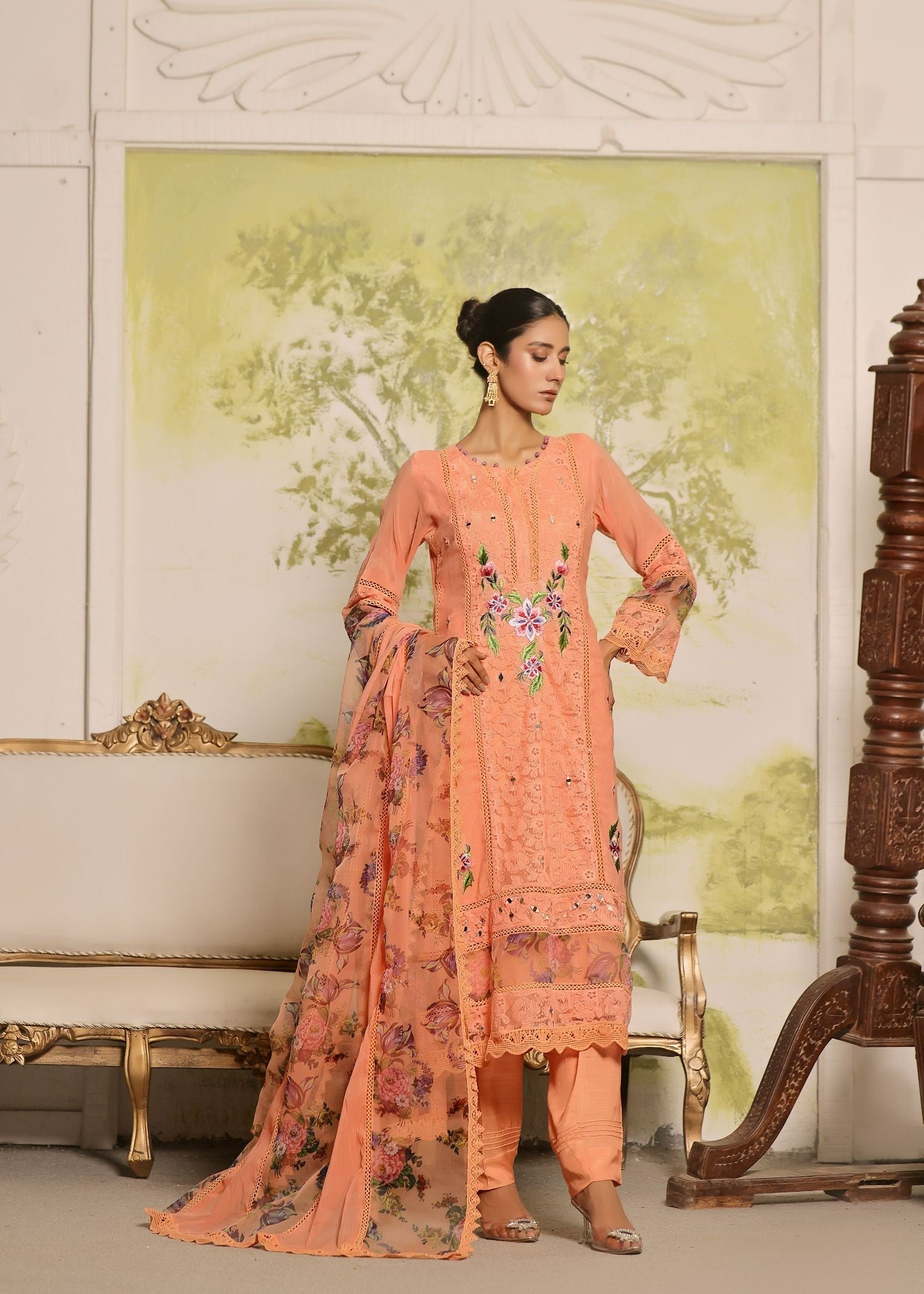 Ayesha Closet Firdaus Peach Women 3pcs