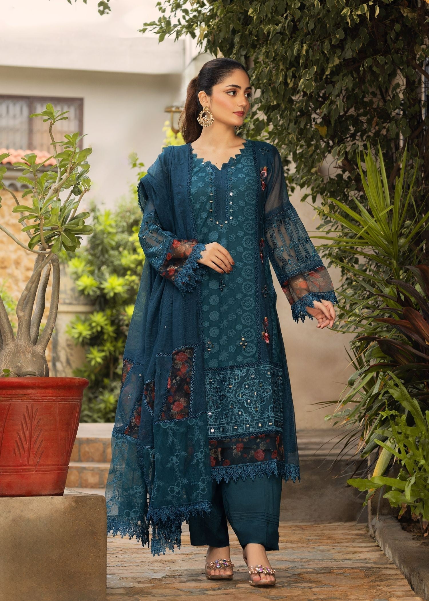 Ayesha Closet Shameem Teal Women 3pcs